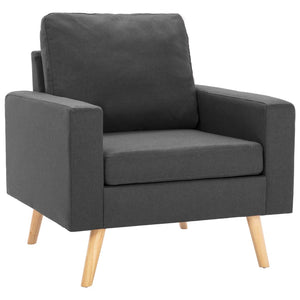 Ensemble de canapés 3 pcs Tissu Gris foncé