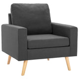 Ensemble de canapés 3 pcs Tissu Gris foncé