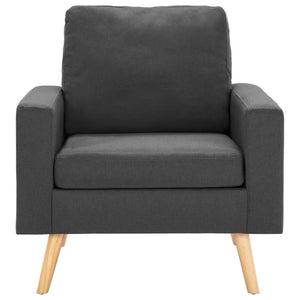 Ensemble de canapés 3 pcs Tissu Gris foncé