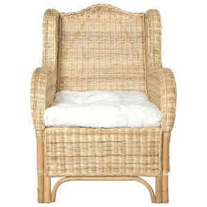 Canapé avec coussin Rotin naturel et lin