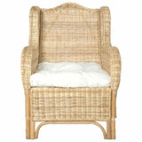 Canapé avec coussin Rotin naturel et lin