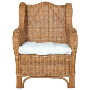Canapé avec coussin Marron clair Rotin naturel et lin