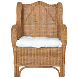 Canapé avec coussin Marron clair Rotin naturel et lin