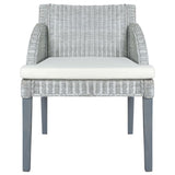 Chaise à manger avec coussin Gris Rotin naturel