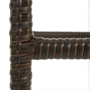 Tabourets de bar avec coussins lot de 3 marron résine tressée