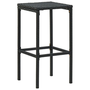 Tabourets de bar avec coussins lot de 3 noir résine tressée
