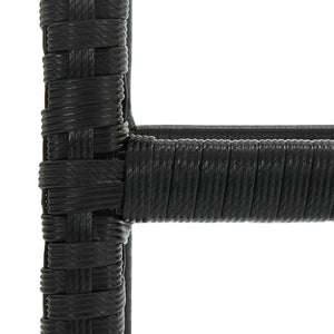 Tabourets de bar avec coussins lot de 3 noir résine tressée