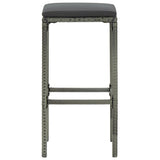 Tabourets de bar avec coussins lot de 6 gris résine tressée