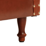 Chaise cabriolet marron cuir véritable