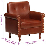 Chaise cabriolet marron cuir véritable