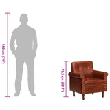 Chaise cabriolet marron cuir véritable