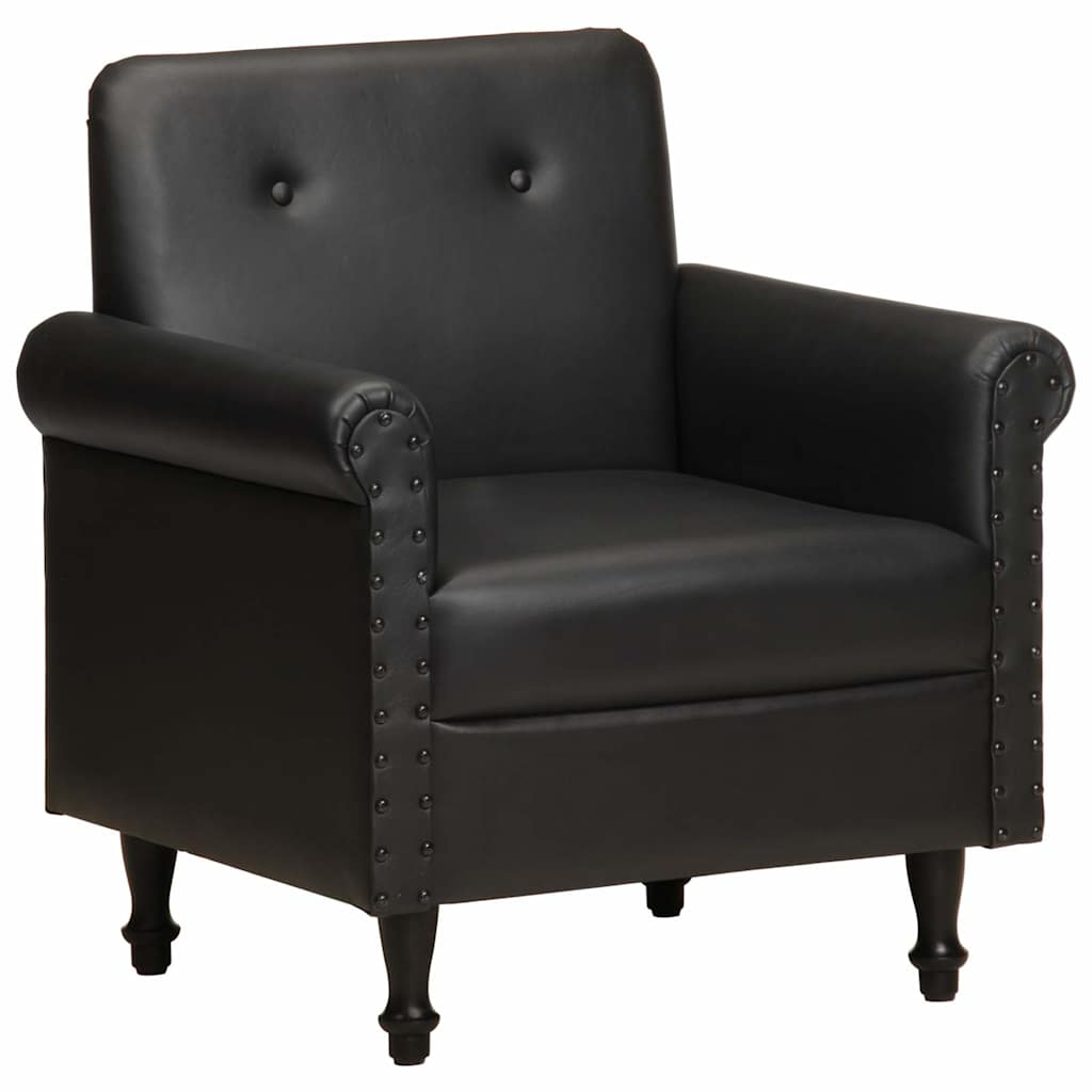 Chaise cabriolet noir cuir véritable
