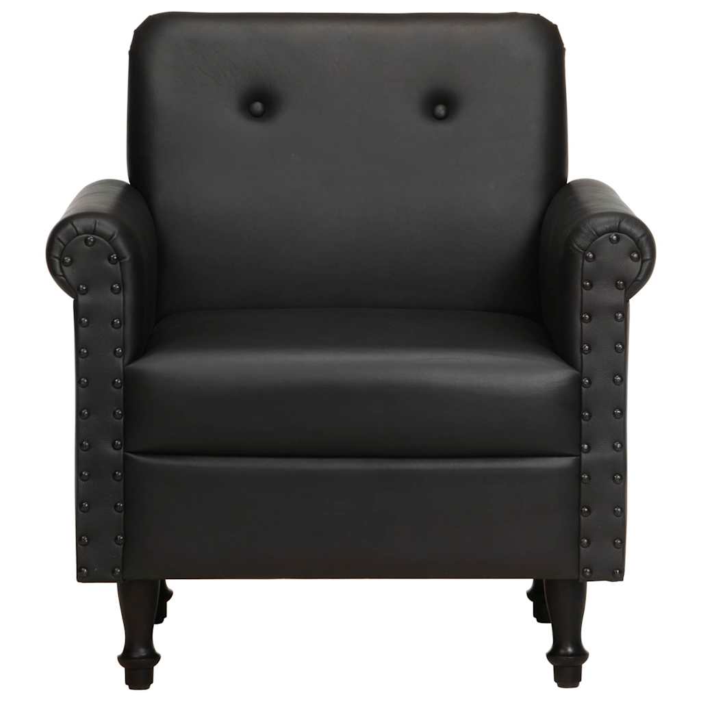 Chaise cabriolet noir cuir véritable