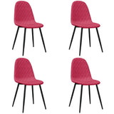 Chaises à manger lot de 4 Rouge bordeaux Velours