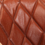 Chaise cabriolet marron cuir véritable bois de manguier massif