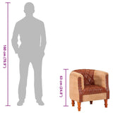 Chaise cabriolet marron cuir véritable bois de manguier massif