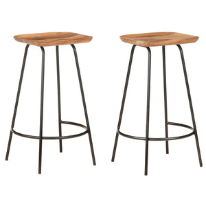 Tabourets de bar lot de 2 bois d'acacia solide