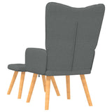 Chaise de relaxation avec tabouret Gris foncé Tissu
