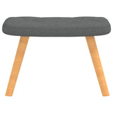 Chaise de relaxation avec tabouret Gris foncé Tissu
