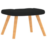 Chaise de relaxation avec tabouret Noir Tissu