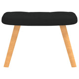 Chaise de relaxation avec tabouret Noir Tissu