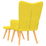 Chaise de relaxation avec tabouret Jaune moutarde Tissu