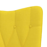 Chaise de relaxation avec tabouret Jaune moutarde Tissu