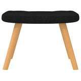 Chaise à bascule avec repose-pied Noir Tissu