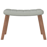 Chaise de relaxation avec repose-pied Gris clair Velours