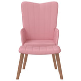 Chaise de relaxation avec repose-pied Rose Velours