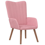 Chaise de relaxation avec repose-pied Rose Velours
