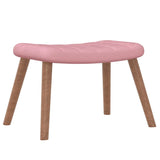 Chaise de relaxation avec repose-pied Rose Velours