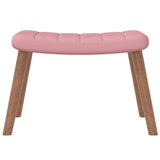 Chaise de relaxation avec repose-pied Rose Velours