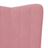 Chaise de relaxation avec repose-pied Rose Velours