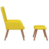 Chaise de relaxation avec repose-pied Jaune moutarde Velours