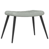 Chaise de relaxation avec repose-pied Gris clair Velours