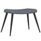 Chaise de relaxation avec repose-pied Gris foncé Velours