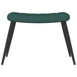 Chaise de relaxation avec tabouret Vert foncé Velours