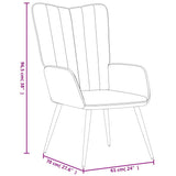 Chaise de relaxation avec tabouret Rose Velours