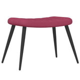 Chaise de relaxation avec tabouret Rouge bordeaux Velours