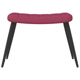 Chaise de relaxation avec tabouret Rouge bordeaux Velours