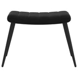 Chaise de relaxation avec tabouret Noir Velours