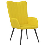 Chaise de relaxation avec tabouret Jaune moutarde Velours