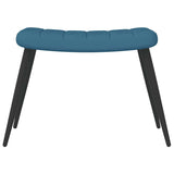Chaise de relaxation avec tabouret Bleu Velours