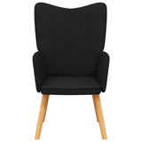 Chaise de relaxation Noir Tissu