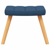Chaise de relaxation avec tabouret Bleu Tissu