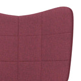 Chaise de relaxation avec tabouret Rouge bordeaux Tissu