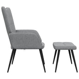 Chaise de relaxation avec tabouret Gris clair Tissu