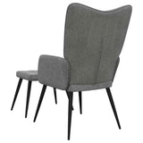 Chaise de relaxation avec tabouret Gris foncé Tissu