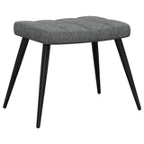 Chaise de relaxation avec tabouret Gris foncé Tissu
